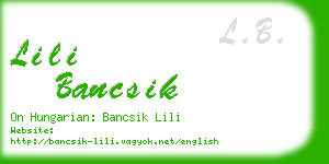 lili bancsik business card